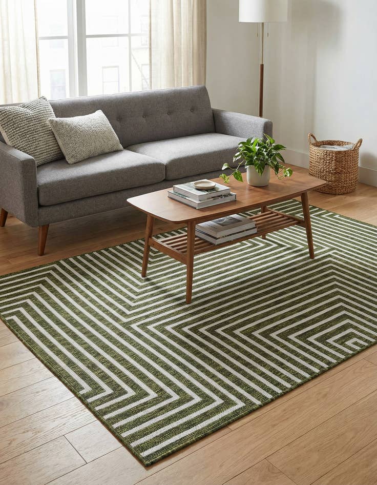 Detail image of 4' x 6'  Washable Modern Indoor / Outdoor Rug