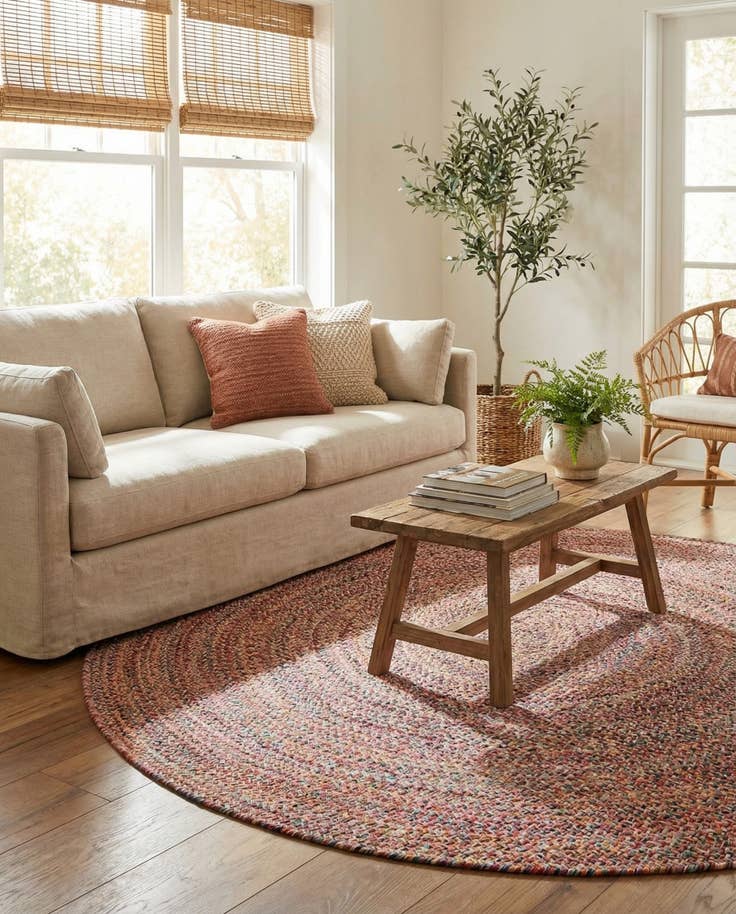 Detail image of 5' 3 x 5' 3 Easy-Clean Eco Verse Washable Indoor / Outdoor Round Rug