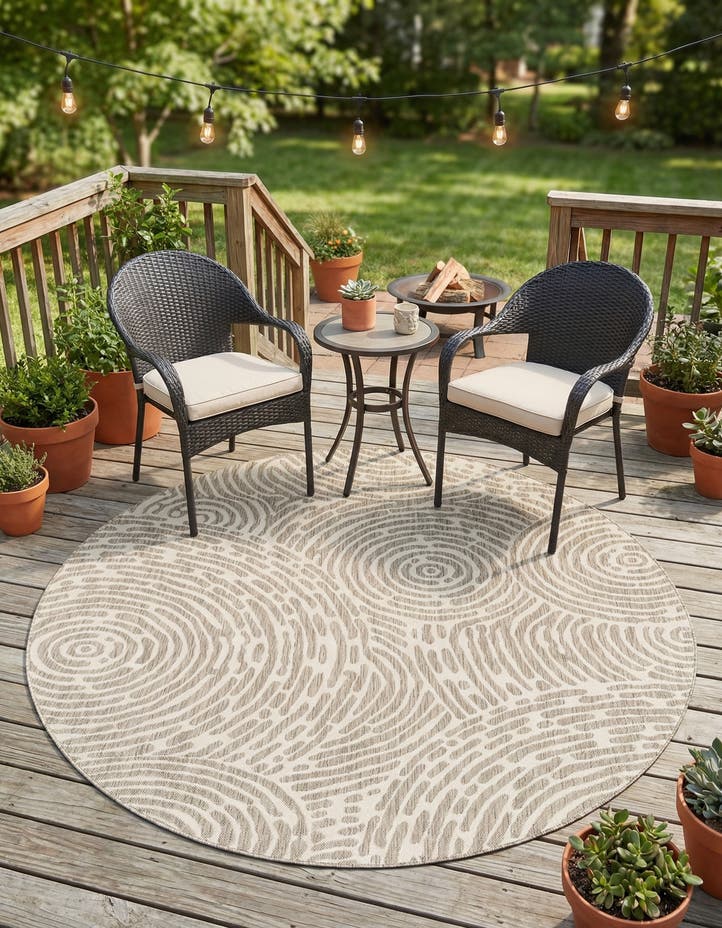 7' 10 x 7' 10 Easy-Clean Modern Indoor / Outdoor...