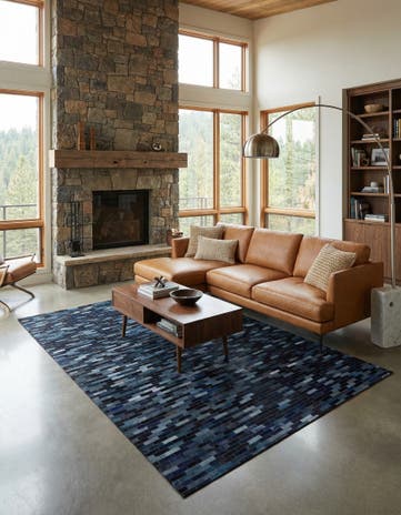 5' x 8' 1 Cowhide Leather Rug