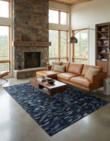 5' x 8' 1 Cowhide Leather Rug