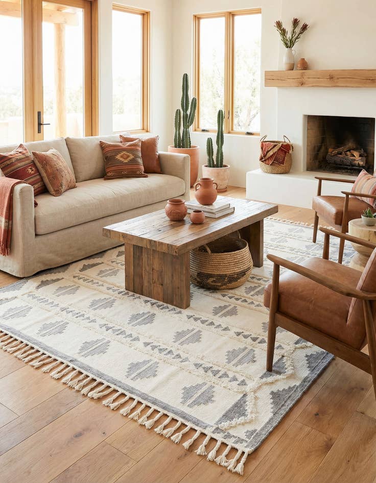 Detail image of 9' x 12'  Hand Woven Arizona Wool Rug