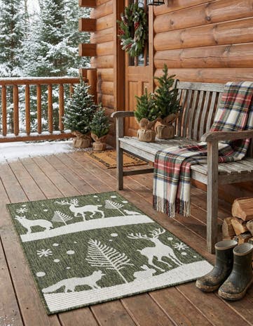 2' x 3' Easy-Clean Holiday Indoor / Outdoor Rug
