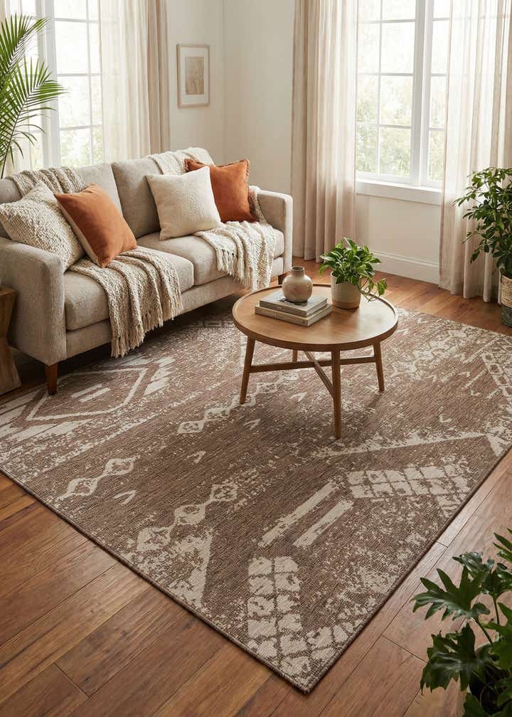 9' x 12' Easy-Clean Bohemian Indoor / Outdoor Rug