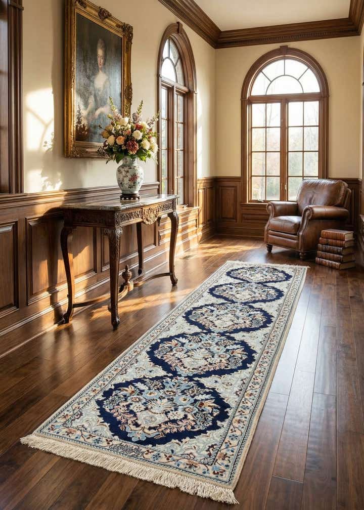 1' 8 x 7' 3 Hand Knotted Nain Rug