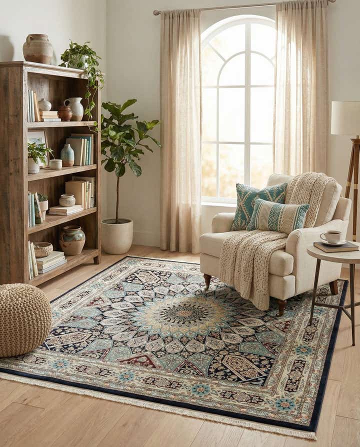 7' 10 x 7' 10 Nain Design Square Rug