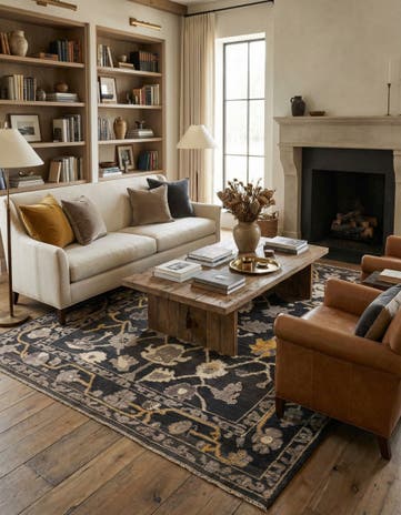 9' 4 x 11' 9 Hand Knotted Oushak Wool Rug