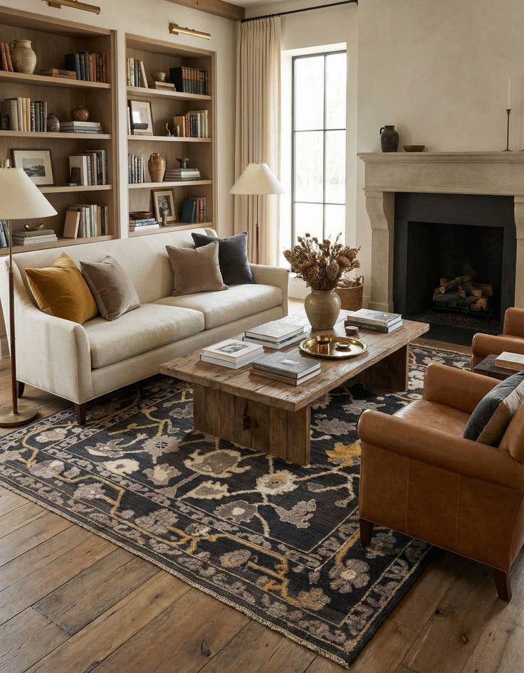 Detail image of 9' 4 x 11' 9  Hand Knotted Oushak Wool Rug