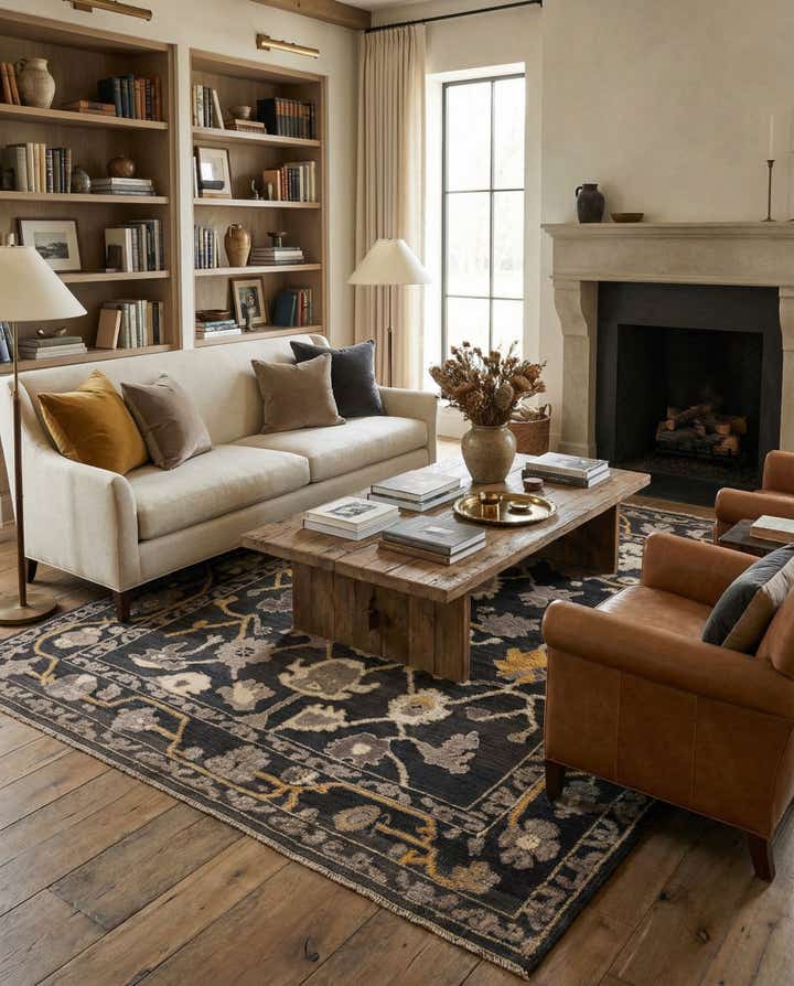 9' 4 x 11' 9 Hand Knotted Oushak Wool Rug