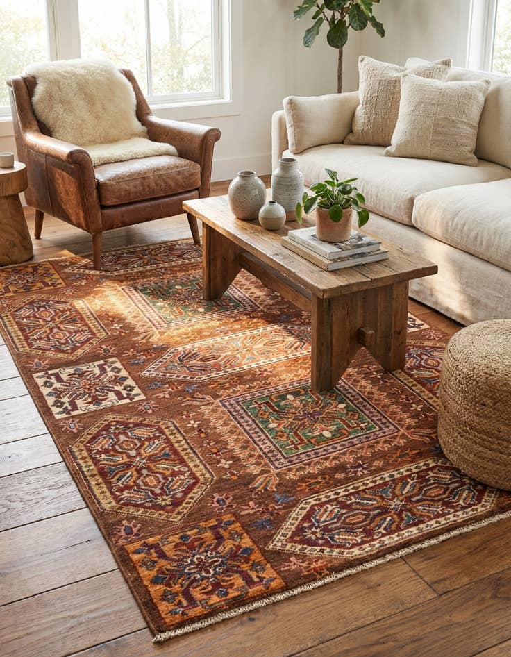 Detail image of 3' 4 x 5' 2  Hand Knotted Kazak Rug