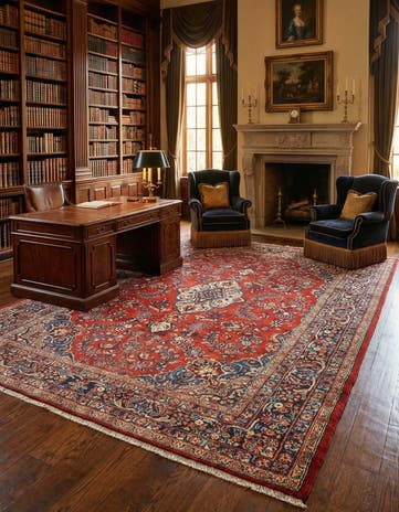 7' 1 x 10' 8 Sarouk Wool Rug