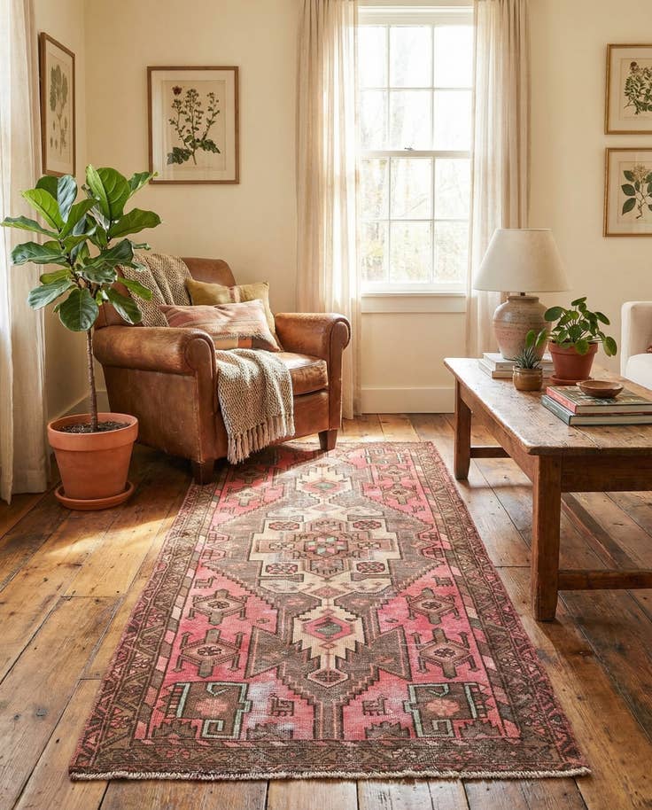 Detail image of 3' 2 x 6' 4 Hand Knotted Ultra Vintage Persian Wool Runner Rug