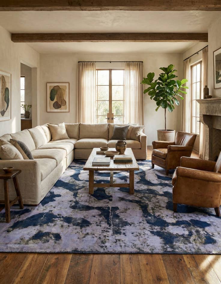 Detail image of 8' 2 x 9' 4  Hand Knotted Ultra Vintage Persian Wool Square Rug