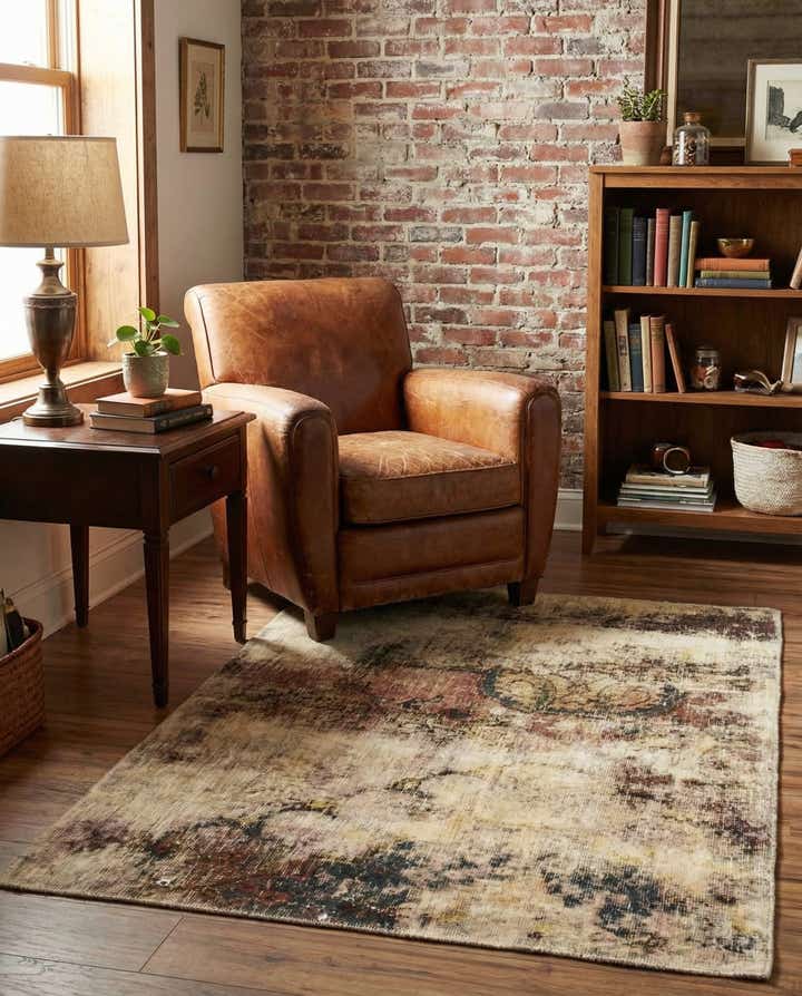 3' 5 x 4' 2 Hand Knotted Ultra Vintage Persian Wool Rug