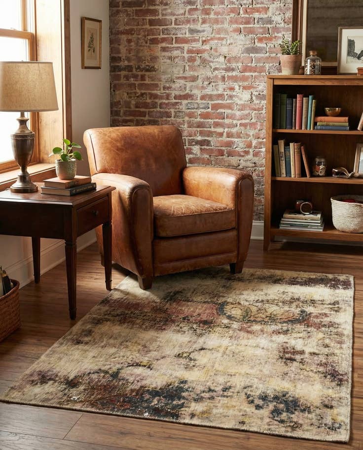 Detail image of 3' 5 x 4' 2 Hand Knotted Ultra Vintage Persian Wool Rug