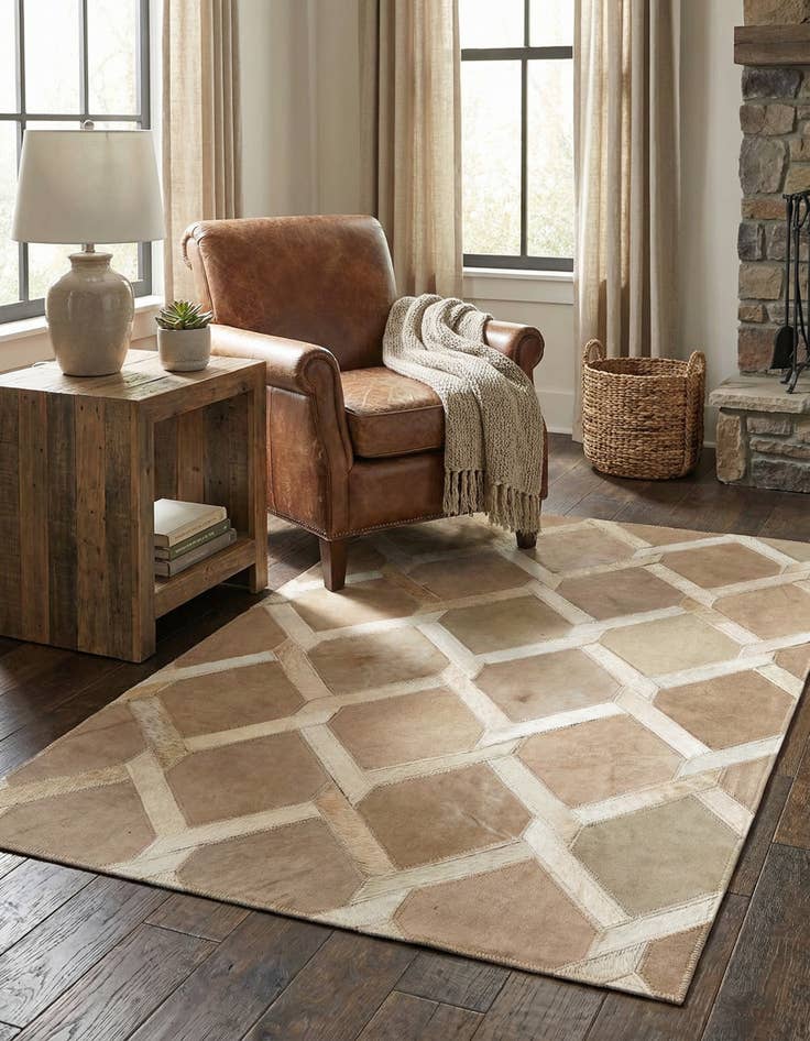 Detail image of 2' x 3' Cowhide Leather Rug