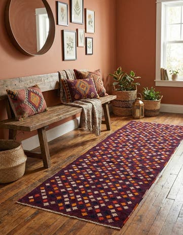 2' 10 x 9' 10 Hand Knotted Balouch Wool Runner Rug