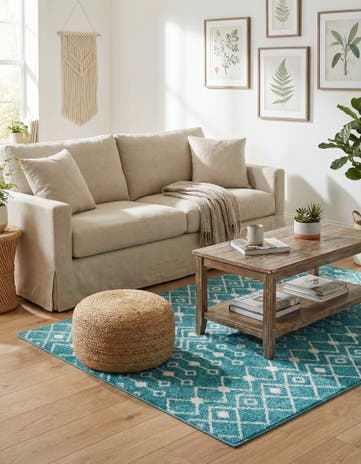 5' 3 x 5' 3 Moroccan Trellis Square Rug