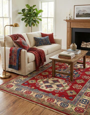 4' x 6' Hand Knotted Kazak Rug