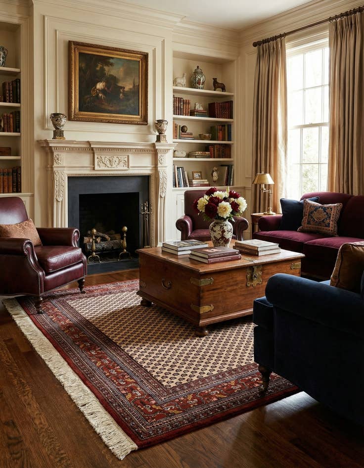 Detail image of 4' 2 x 6' 4  Hand Knotted Mir Wool Rug