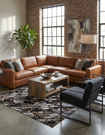 5' 1 x 8' Cowhide Stocks Rug