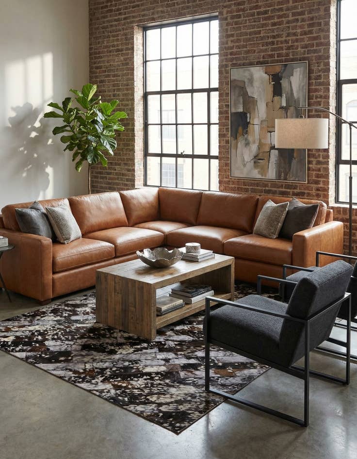 Detail image of 5' 1 x 8' Cowhide Stocks Rug