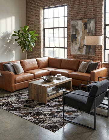 5' 1 x 8' Cowhide Stocks Rug