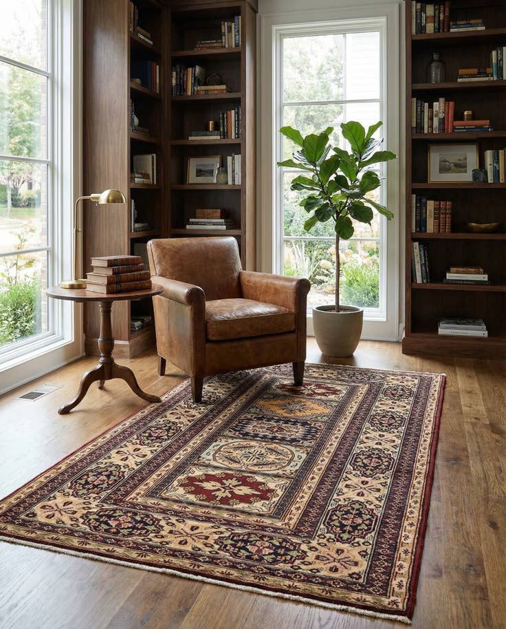 Detail image of 3' 2 x 5' Hand Knotted Lahour Oriental Wool Rug