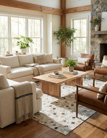 5' x 8' Cowhide Stocks Rug