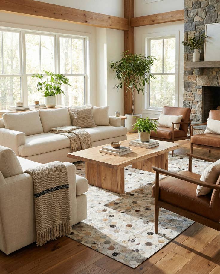 Detail image of 5' x 8' Cowhide Stocks Rug