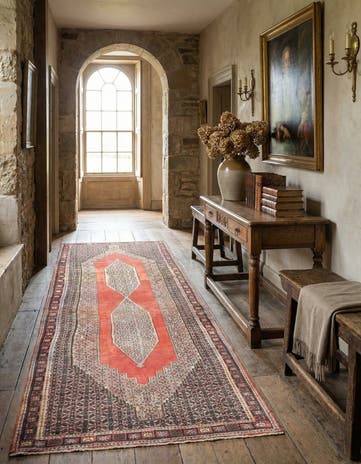 4' x 10' 6 Hamedan Runner Rug