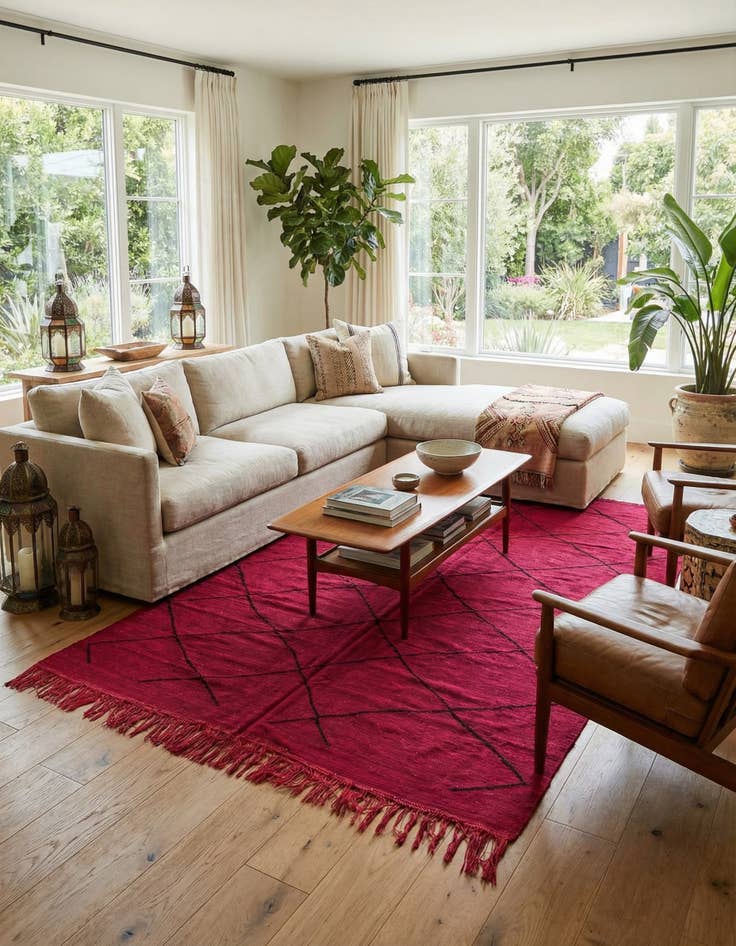 Detail image of 6' 6 x 9' 3  Hand Knotted Moroccan Wool Rug