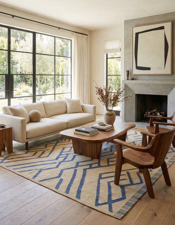 Detail image of  6' 2 x 7' 9  Hand Woven Kilim Modern Wool Rug