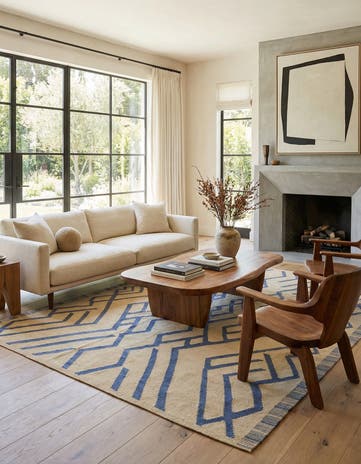 6' 2 x 7' 9 Hand Woven Kilim Modern Wool Rug