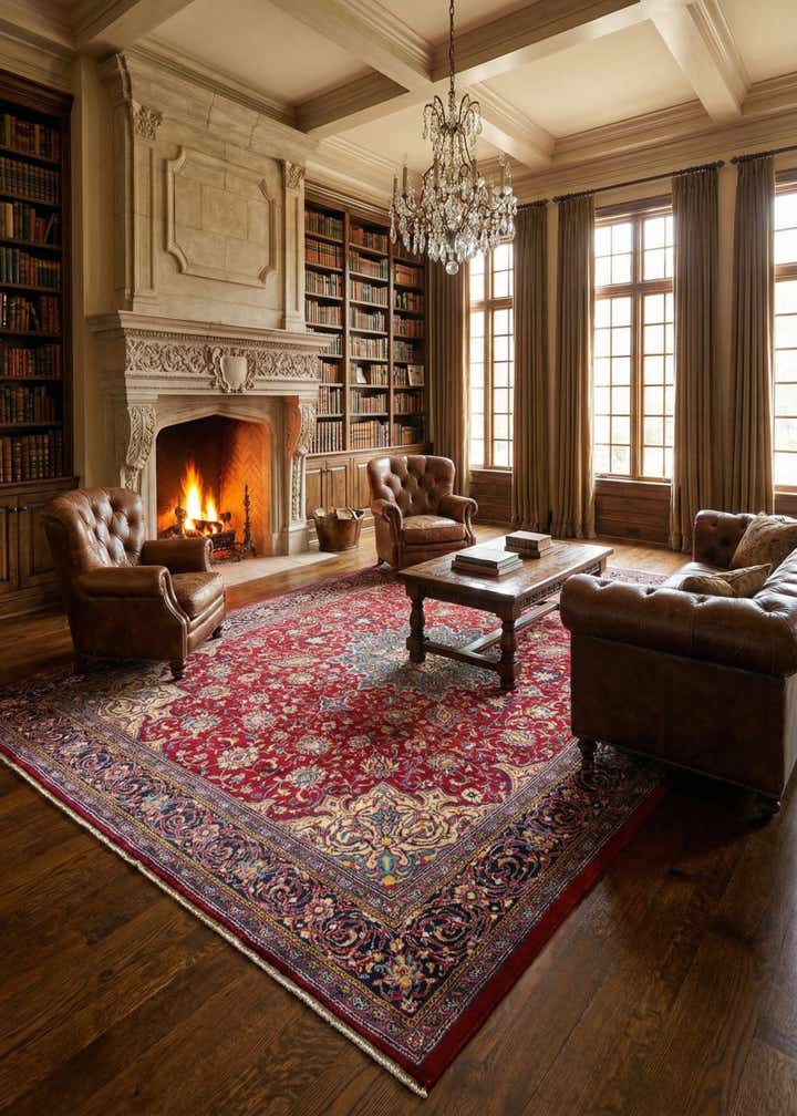 10' 4 x 13' Hand Knotted Hamedan Persian Wool Rug