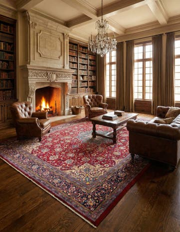 10' 4 x 13' Hand Knotted Hamedan Persian Wool Rug