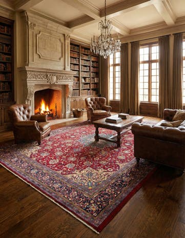 10' 4 x 13' Hand Knotted Hamedan Persian Wool Rug