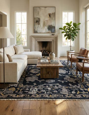 9' 5 x 12' 6 Hand Knotted Oushak Wool Rug