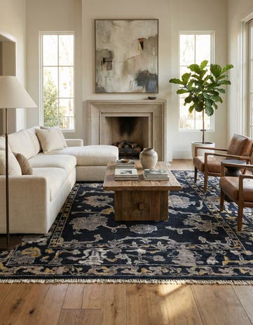 9' 5 x 12' 6 Hand Knotted Oushak Wool Rug