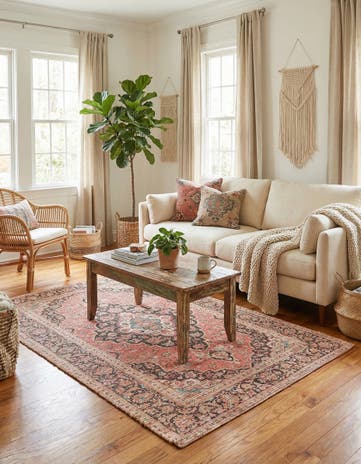 Red Chenille Jute Rug