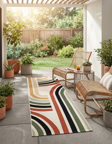 2' x 6' Easy-Clean Modern Indoor / Outdoor Runner Rug