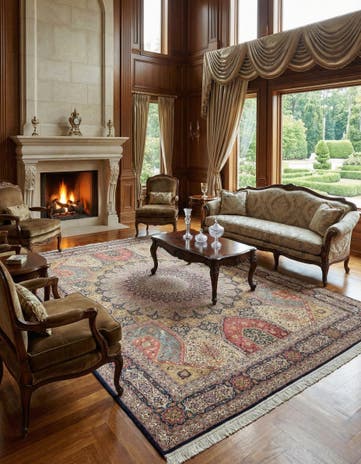 9' 6 x 13' 4 Hand Knotted Tabriz Persian Rug