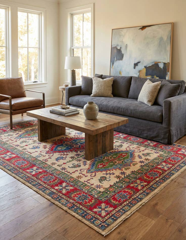 Detail image of 6' x 9'  Hand Knotted Kazak Rug