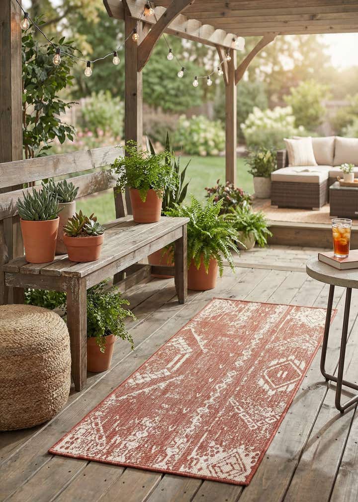 2' x 5' 3 Easy-Clean Bohemian Indoor / Outdoor Runner Rug