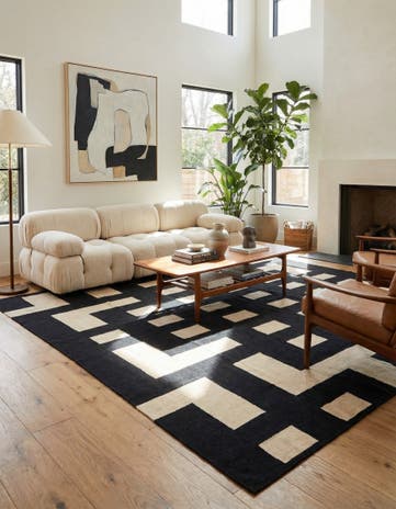 8' 4 x 9' 7 Hand Woven Kilim Modern Wool Rug