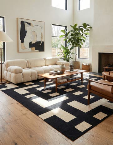 8' 4 x 9' 7 Hand Woven Kilim Modern Wool Rug