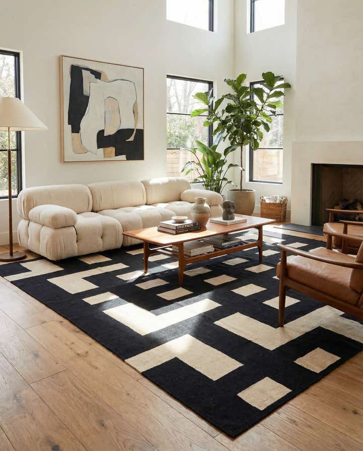 8' 4 x 9' 7 Hand Woven Kilim Modern Wool Rug