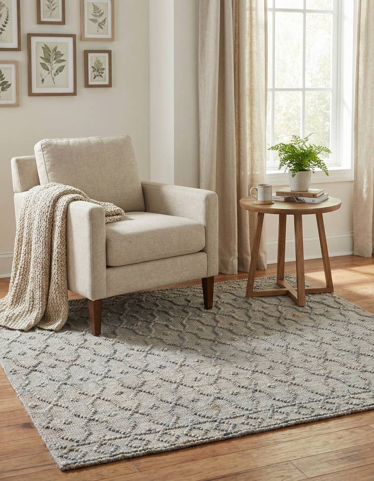 Detail image of  5' 3 x 5' 3  Hand Woven Larsa Jute Square Rug