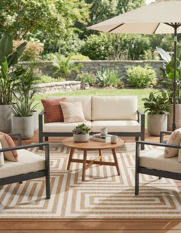 6' x 9' Easy-Clean Modern Indoor / Outdoor Rug