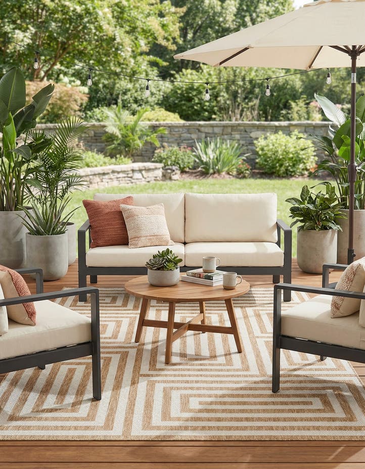 6' x 9' Easy-Clean Modern Indoor / Outdoor...
